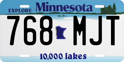 MN license plate 768MJT