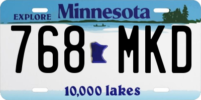 MN license plate 768MKD