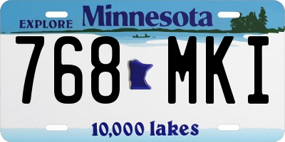 MN license plate 768MKI