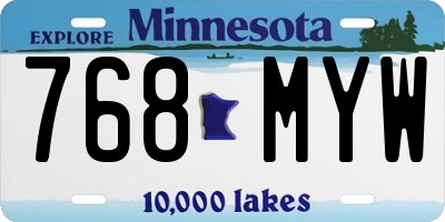 MN license plate 768MYW