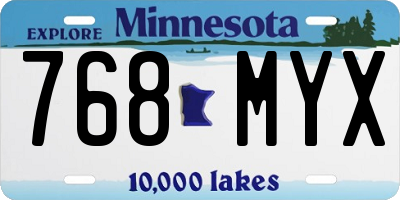 MN license plate 768MYX