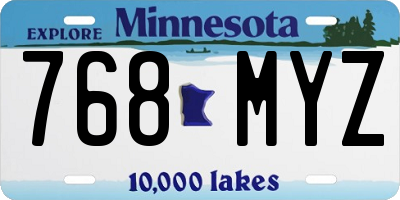 MN license plate 768MYZ