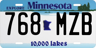 MN license plate 768MZB