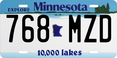 MN license plate 768MZD