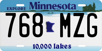 MN license plate 768MZG