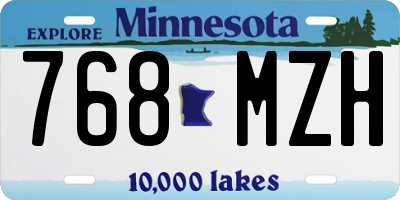 MN license plate 768MZH