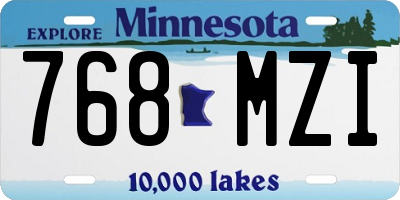 MN license plate 768MZI
