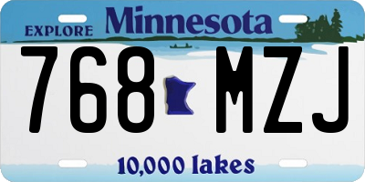 MN license plate 768MZJ