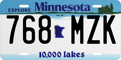MN license plate 768MZK