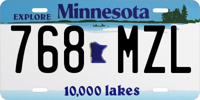 MN license plate 768MZL