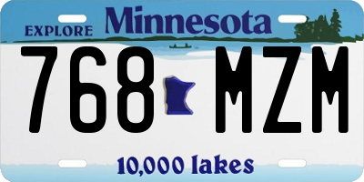 MN license plate 768MZM