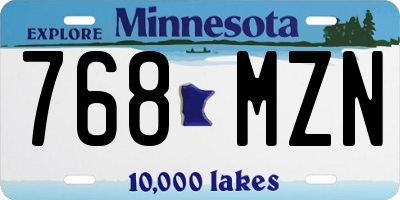 MN license plate 768MZN