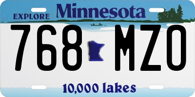 MN license plate 768MZO