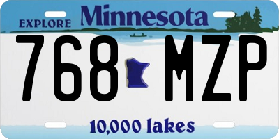MN license plate 768MZP