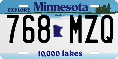 MN license plate 768MZQ