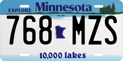 MN license plate 768MZS