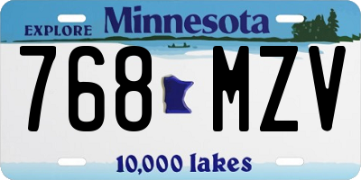 MN license plate 768MZV