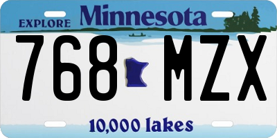 MN license plate 768MZX