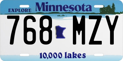 MN license plate 768MZY