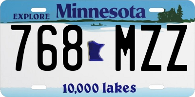 MN license plate 768MZZ