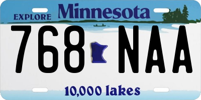 MN license plate 768NAA