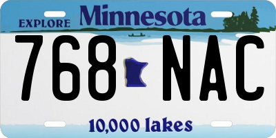 MN license plate 768NAC
