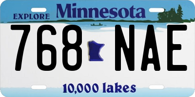MN license plate 768NAE