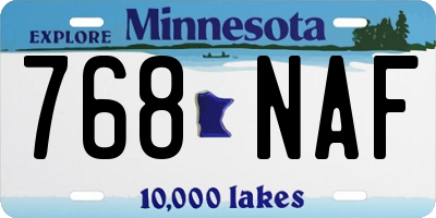 MN license plate 768NAF