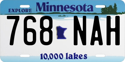 MN license plate 768NAH