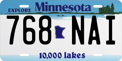 MN license plate 768NAI