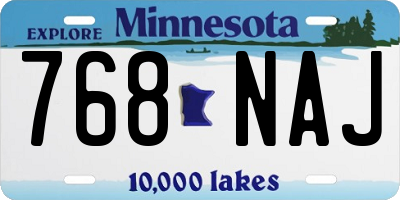 MN license plate 768NAJ