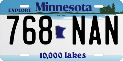 MN license plate 768NAN
