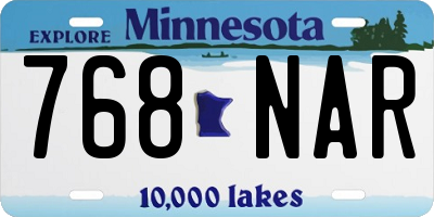 MN license plate 768NAR