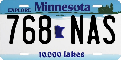MN license plate 768NAS