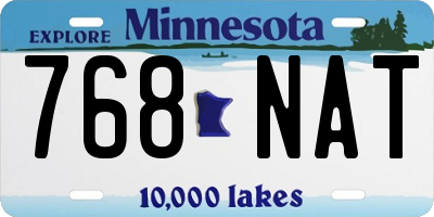 MN license plate 768NAT