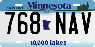 MN license plate 768NAV