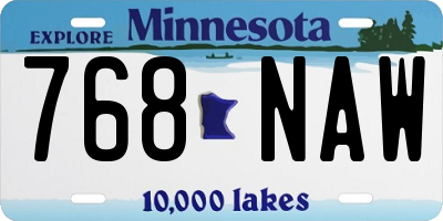 MN license plate 768NAW