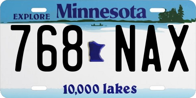 MN license plate 768NAX