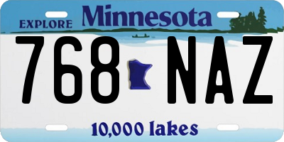 MN license plate 768NAZ
