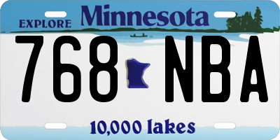 MN license plate 768NBA