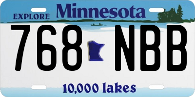 MN license plate 768NBB