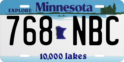 MN license plate 768NBC