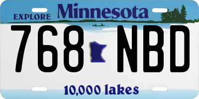 MN license plate 768NBD