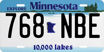 MN license plate 768NBE