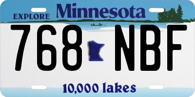MN license plate 768NBF