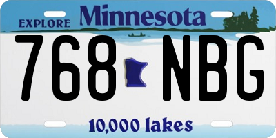 MN license plate 768NBG