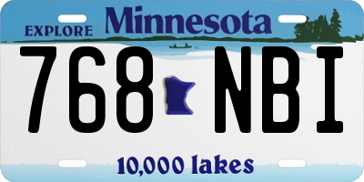 MN license plate 768NBI