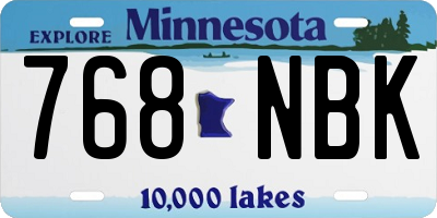 MN license plate 768NBK