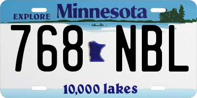 MN license plate 768NBL