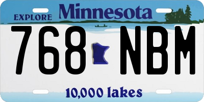 MN license plate 768NBM